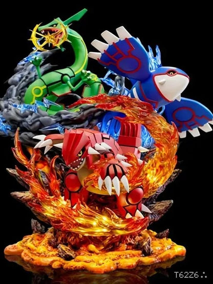 Pokemon Groudon, Kyogre & Rayquaza PVC Statue – Hoenn Weather Trio Collector Figure