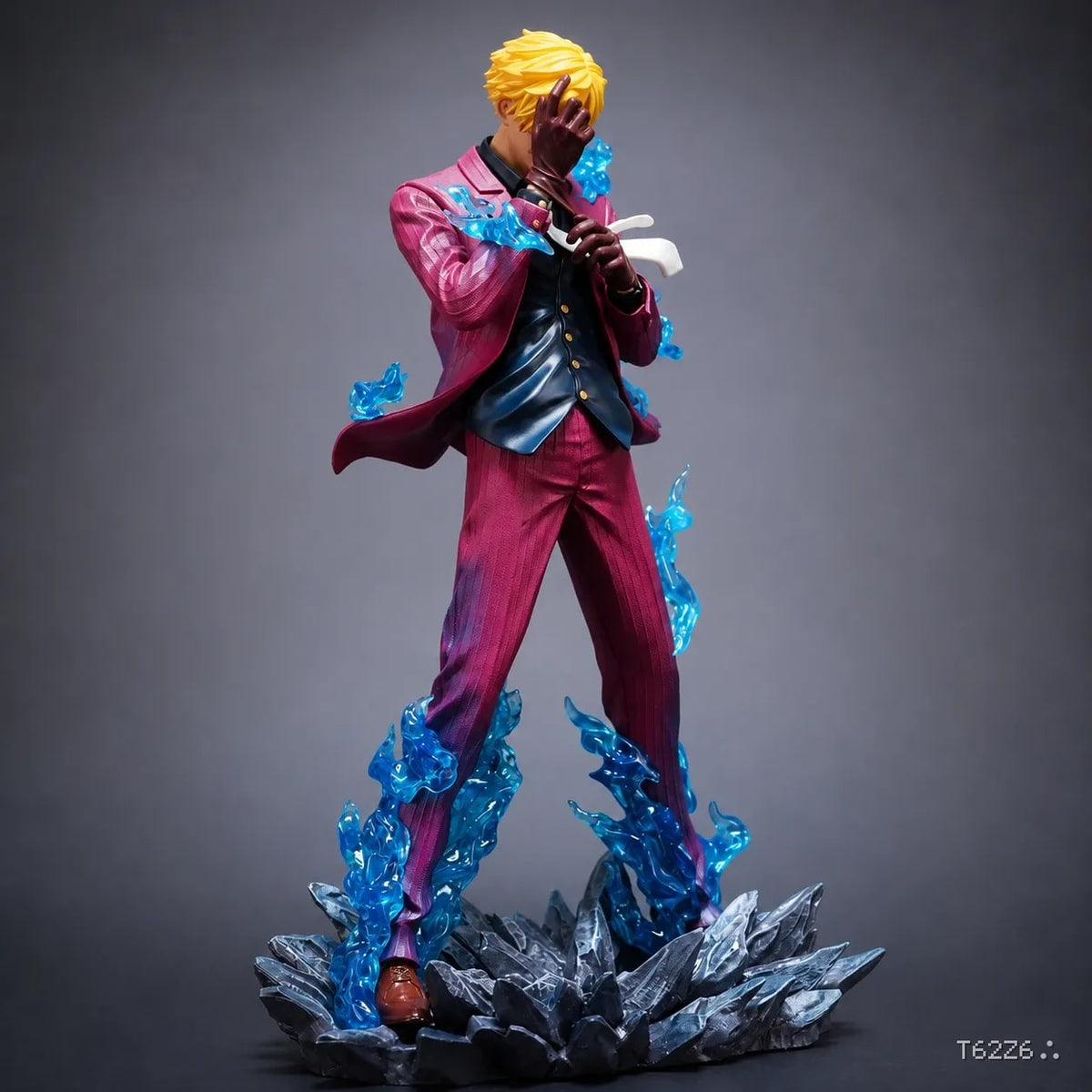 Sanji Ifrit Jambe Figure – One Piece Premium Anime Statue with Blue Flame Effect