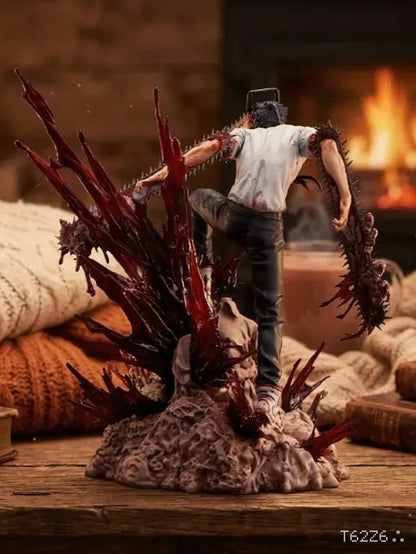 Chainsaw Man Blood Effect Figure – Denji Devil Form Premium Anime Statue