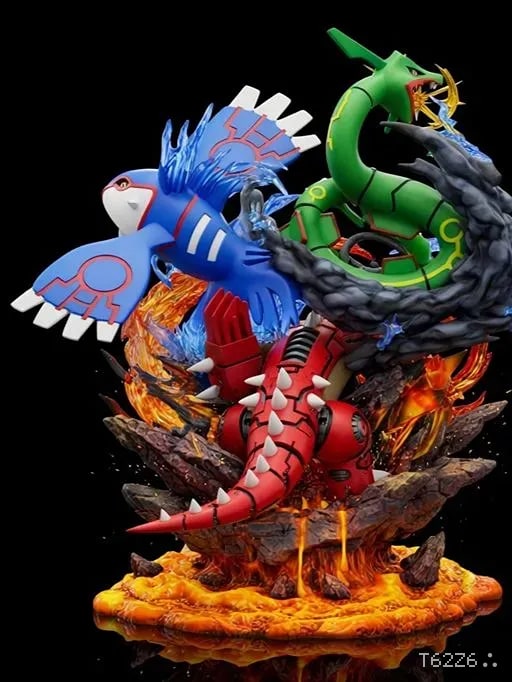 Pokemon Groudon, Kyogre & Rayquaza PVC Statue – Hoenn Weather Trio Collector Figure