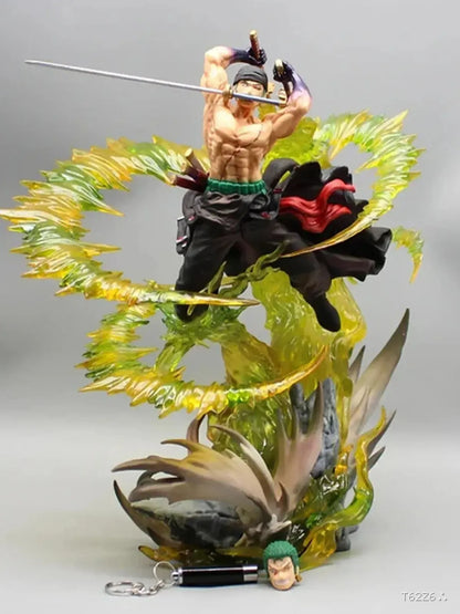 Zoro 3-Sword Style LED Action Figure – Savage Aura Unleashed!